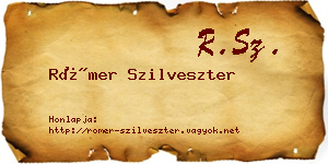 Römer Szilveszter névjegykártya