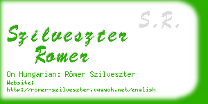 szilveszter romer business card